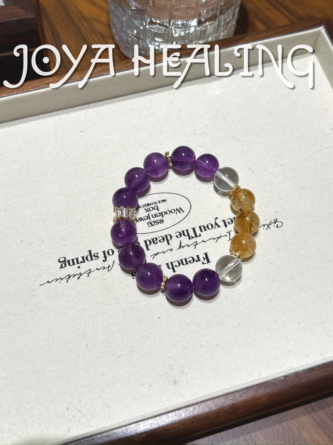 Amethyst, Yellow Tower Quartz & Clear Quartz Bracelet