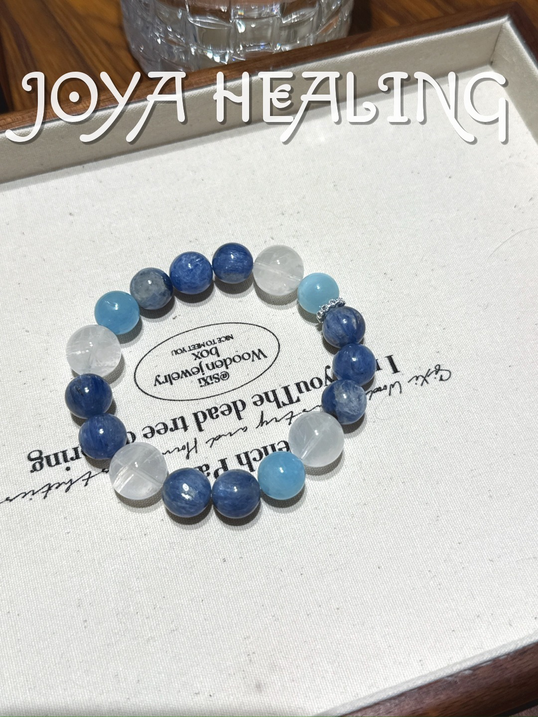 Kyanite, White Phantom Quartz & Aquamarine Bracelet